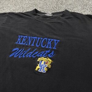 VTG Kentucky Wildcats Shirt Mens L Black NCAA Basketball American Thunder 90s